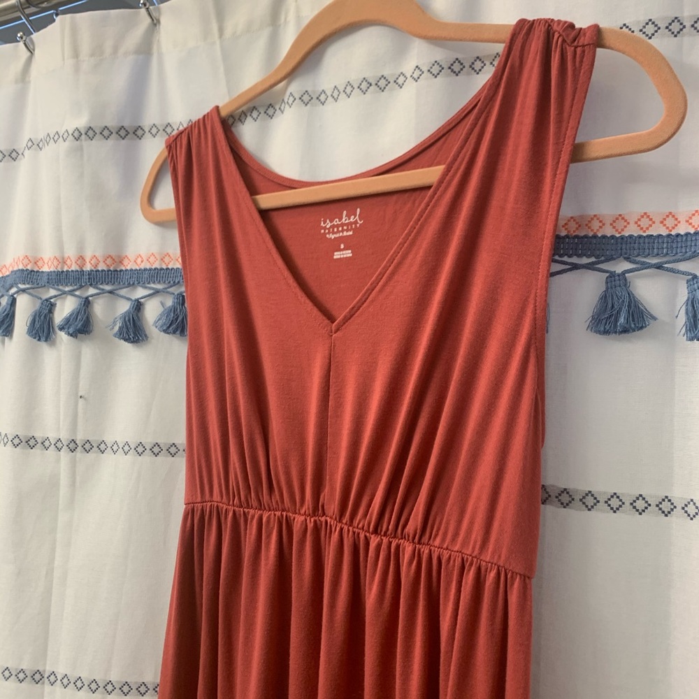 CINCHED WAIST MAXI MATERNITY DRESS